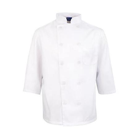 KNG XL Men's White 3/4 Sleeve Chef Coat 1661XL